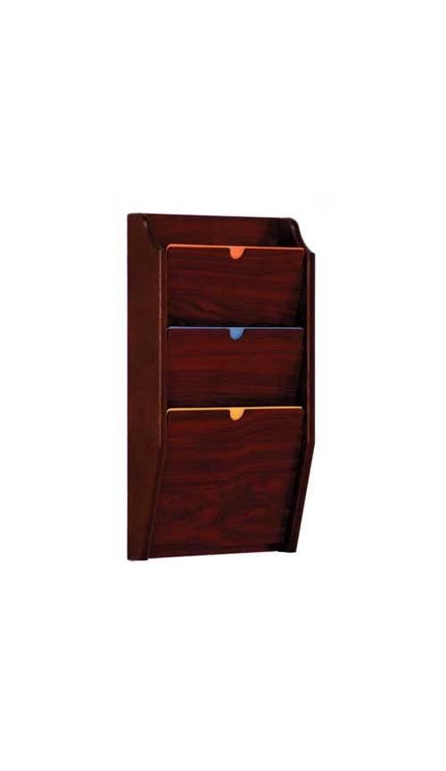 Wooden Mallet HIPAA Compliant 3 Pocket Privacy Office Letter Size Chart Holder Furniture Medium Oak