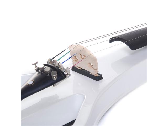 Cecilio 4/4CEVN-4W 4/4 Full Size Electric Silent Solidwood Violin w/ Ebony Fittings in Style 4 - Metallic Pearl White