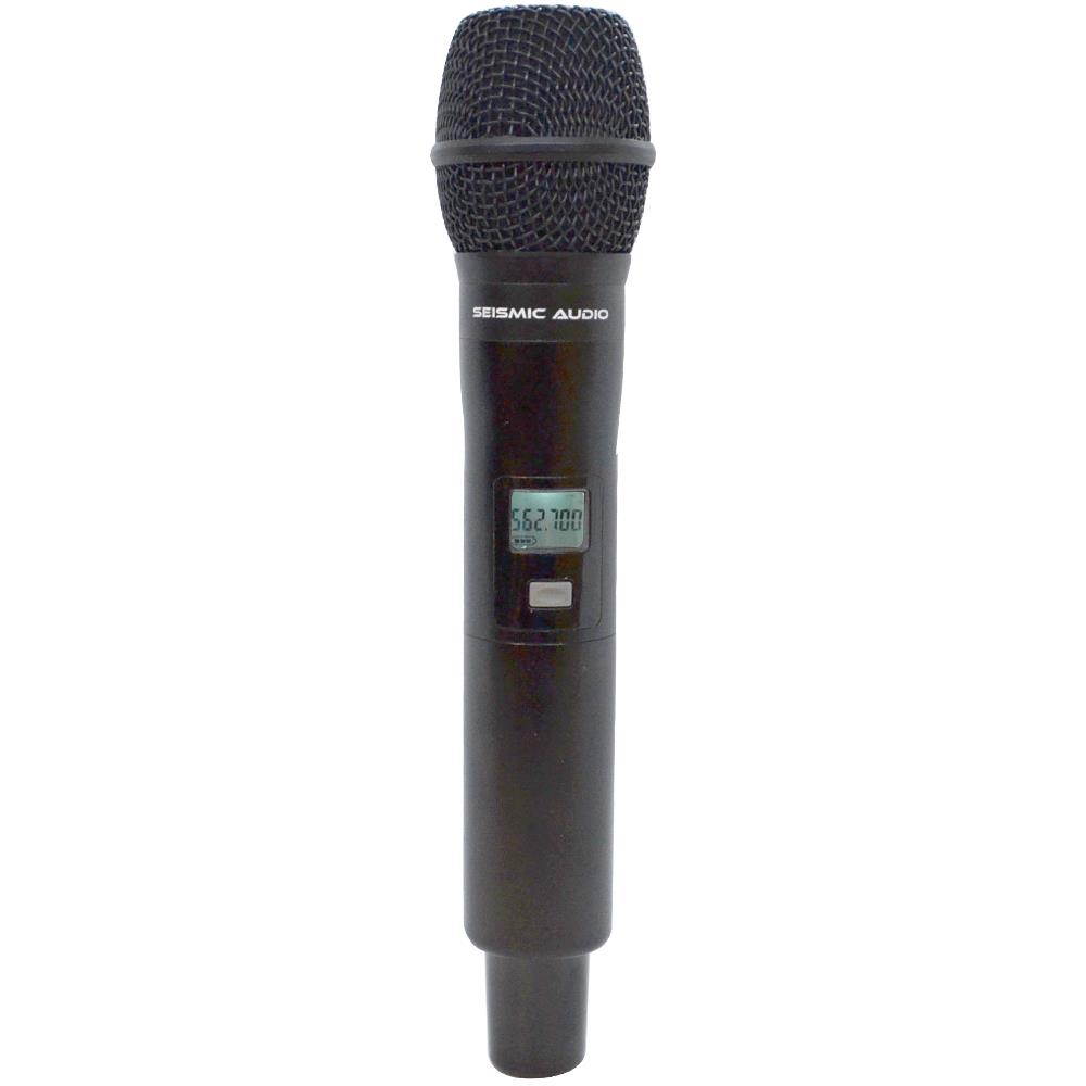 Seismic Audio - SA-U2HH1-2 - 2 Channel Professional UHF Wireless Microphone System with 2 Handheld Microphones, Adjustable Frequencies