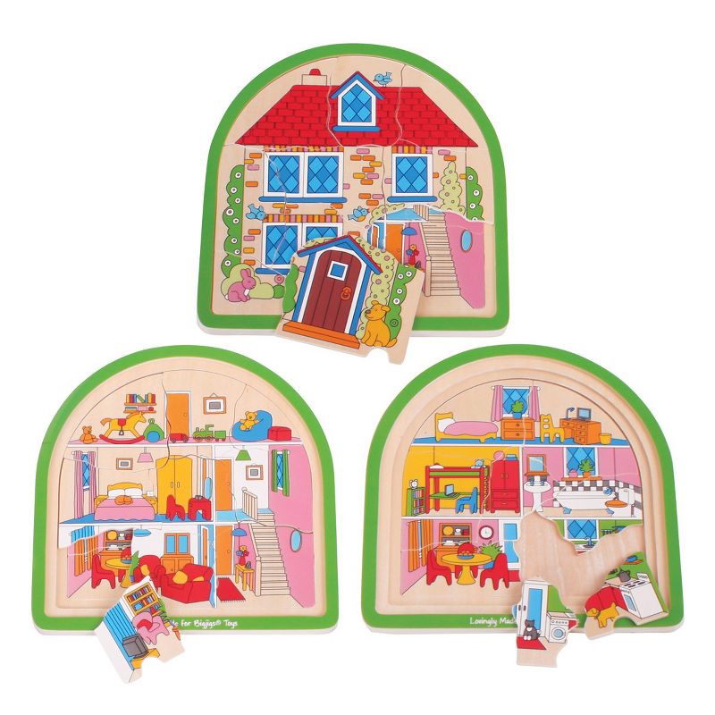 Bigjigs Toys Arched Layered Puzzle Set - Set of 3