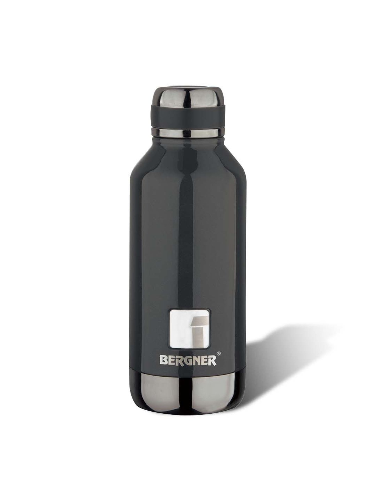Bergner Walking Black Stainless Steel Thermosteel Hot and Cold Bottle (1 L)