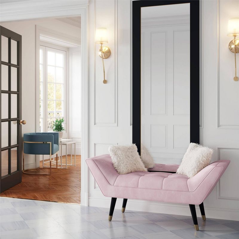 Allura Velvet Tufted Bench Pink - CosmoLiving by Cosmopolitan