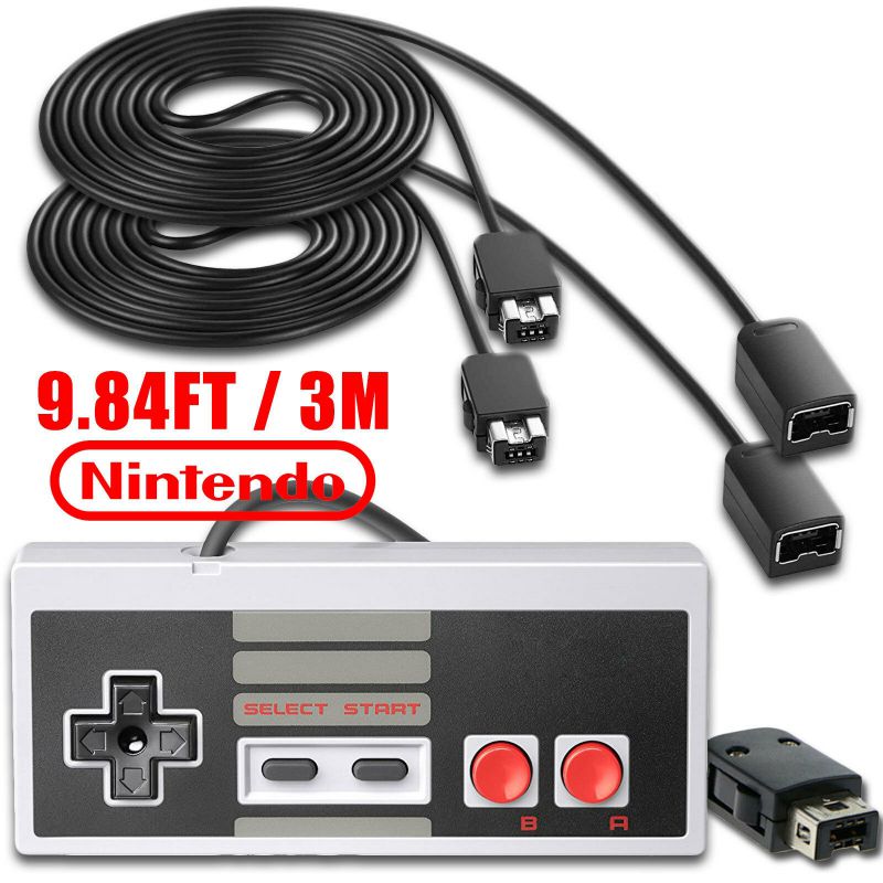 Nintendo NES Classic Mini Edition Carry Bag Gamepad Controller 2 PCS 3m Extension Cables