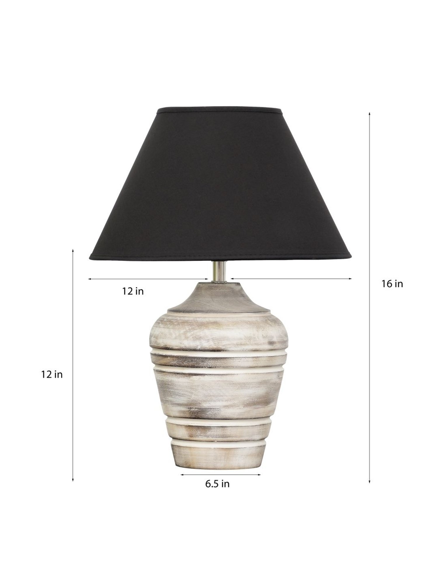 Kapoor Lamp Shades Distress White & Black Wood Prova Table Lamp