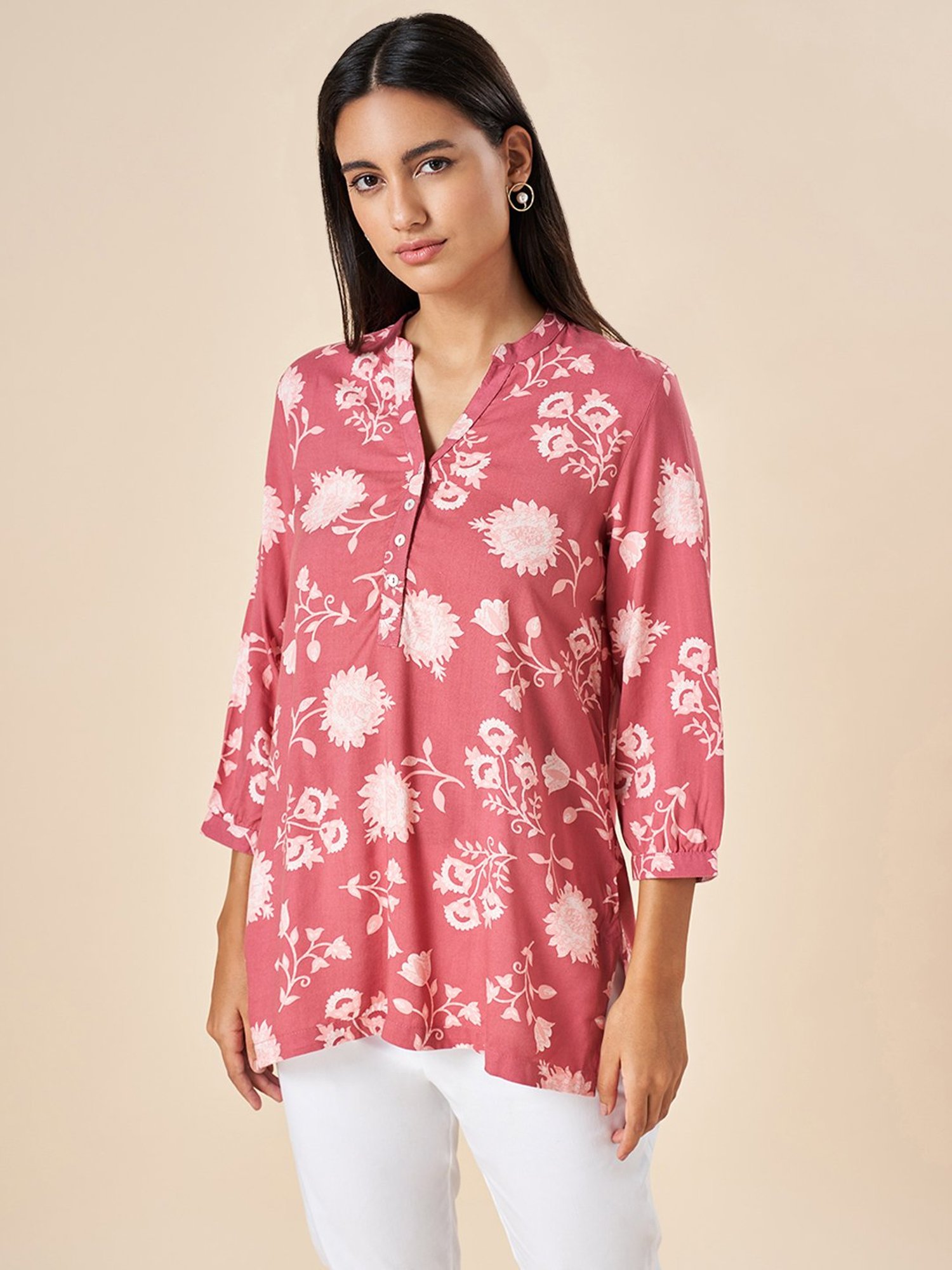 Akkriti by Pantaloons Rust Printed Tunic