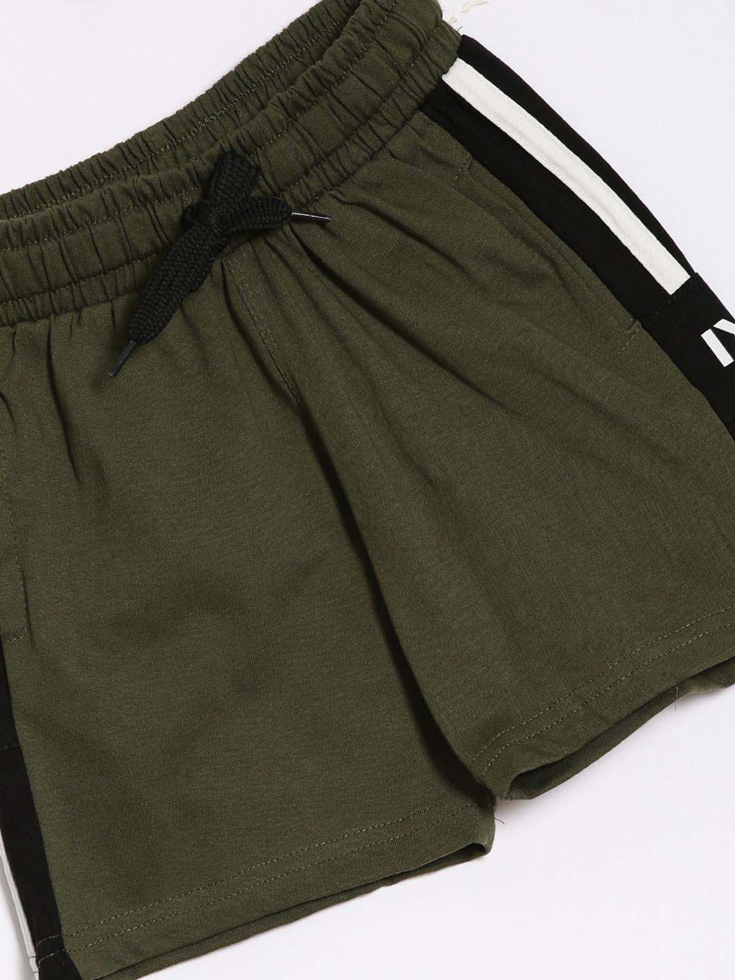 Dixcy Scott Originals Kids Green & Black Cotton Striped Shorts