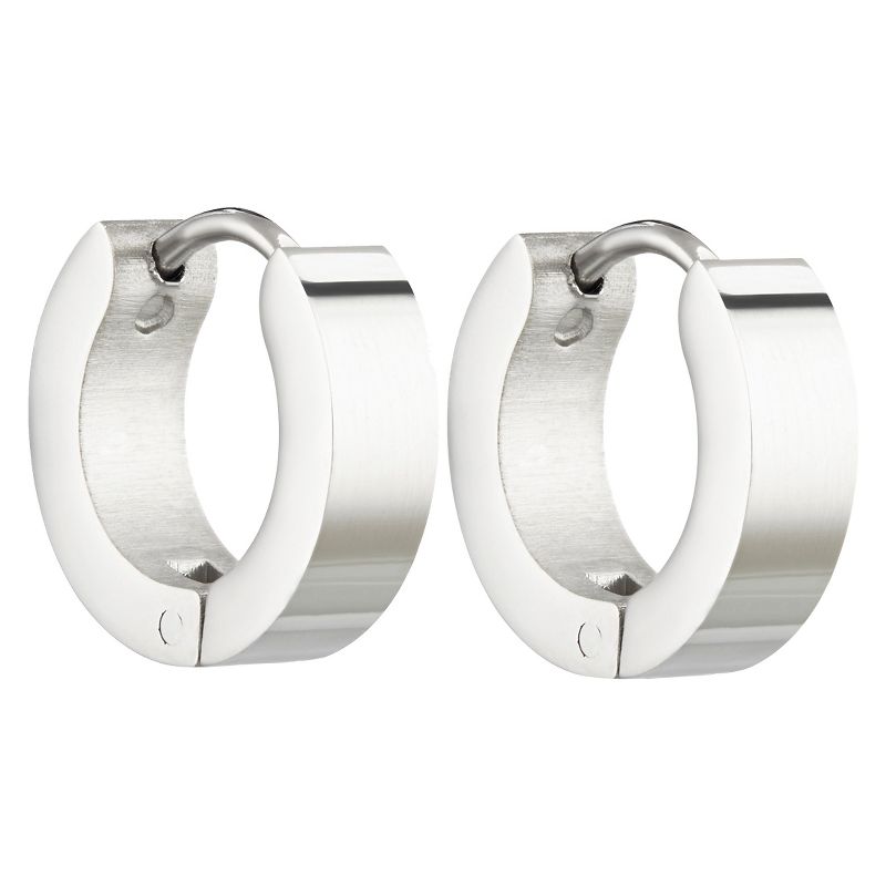 West Coast Jewelry Stainless Steel Polished Hoop Earrings