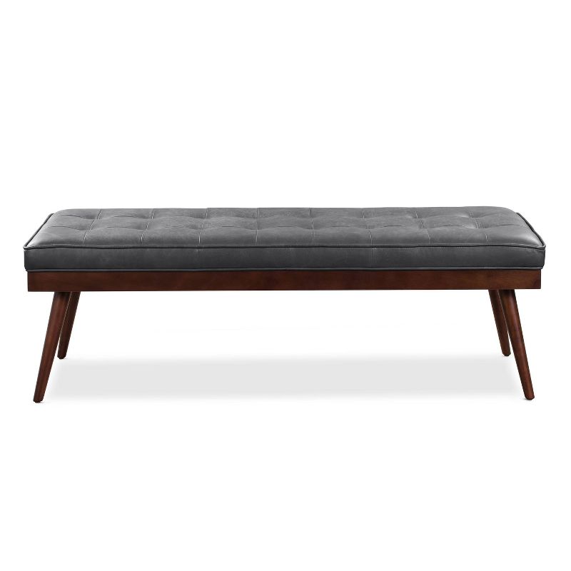 James Leather Bench Slate Gray - Poly & Bark