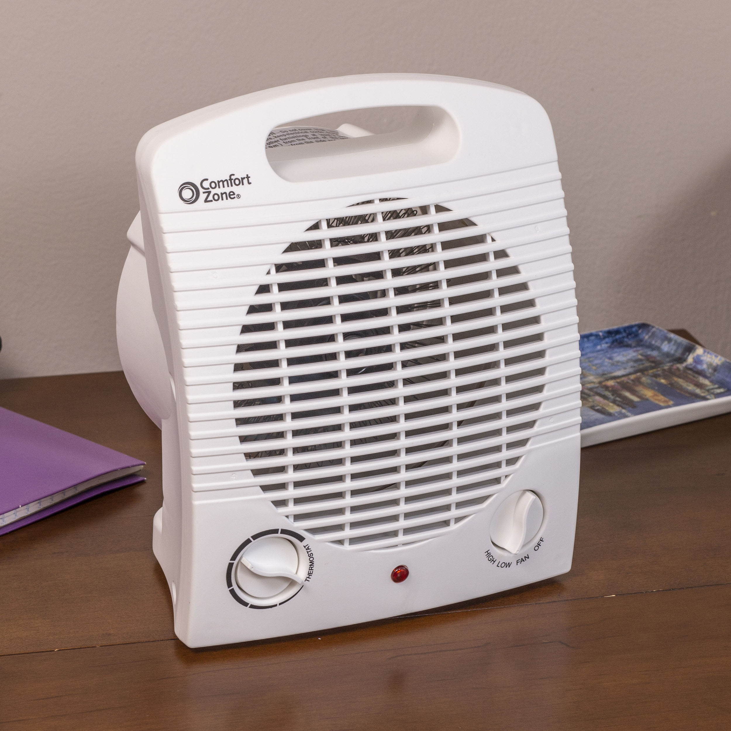 Comfort Zone CZ35 1500 Watt Portable Heater with Thermostat, White