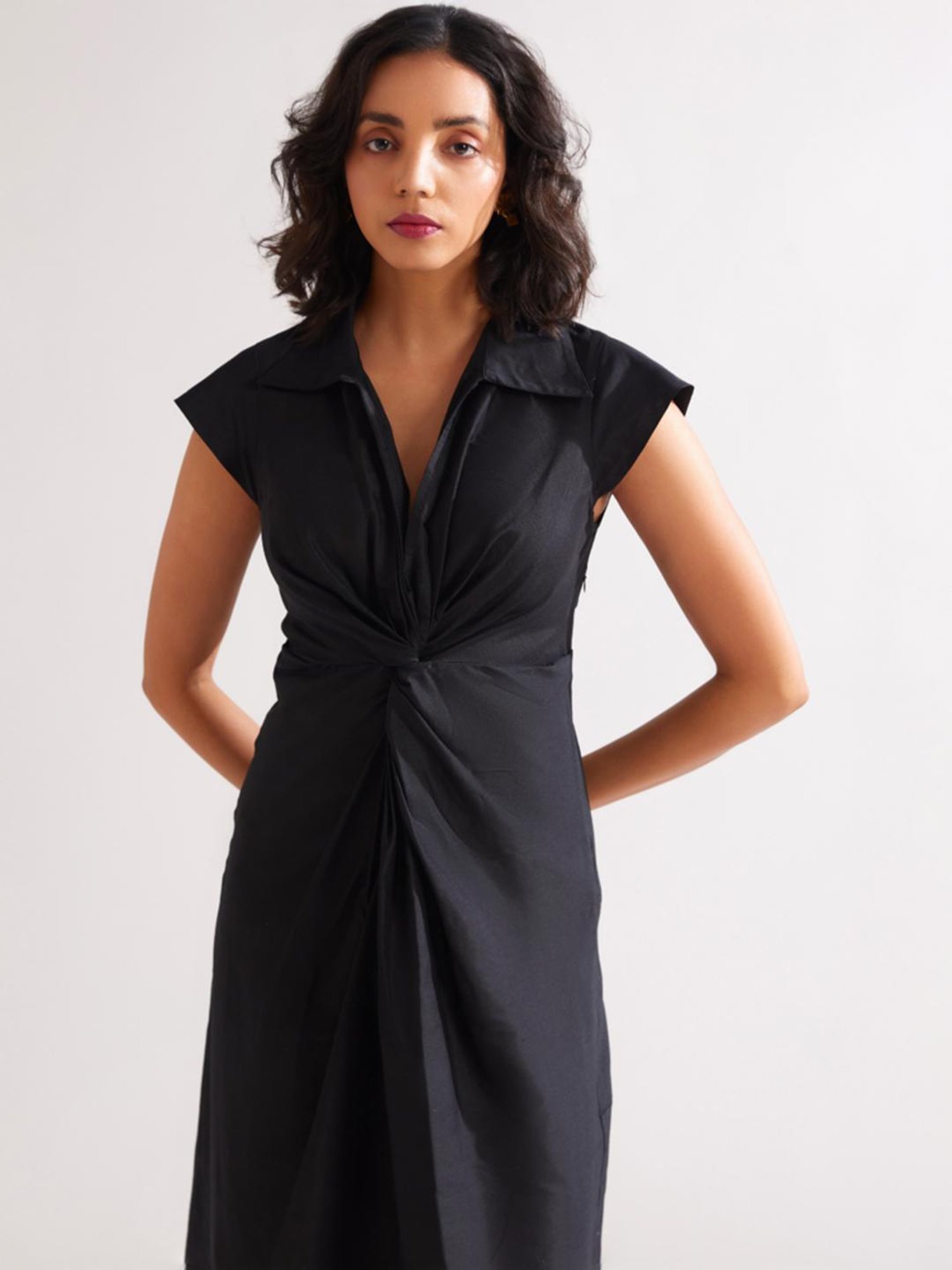 Abhishti Black A-Line Dress
