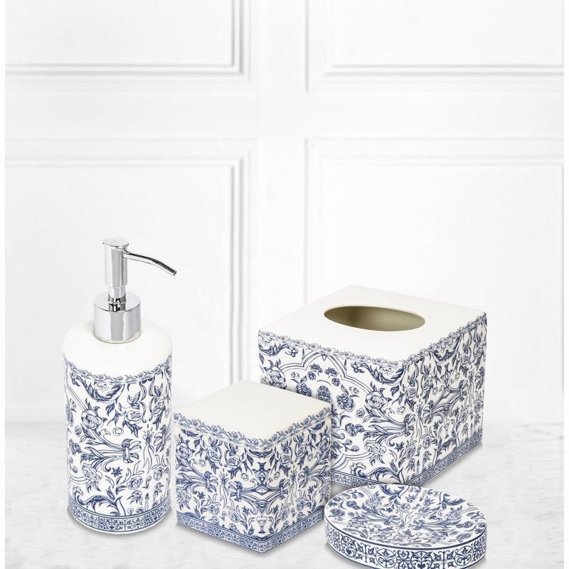 Damask Lotion Dispenser Blue - Cassadecor