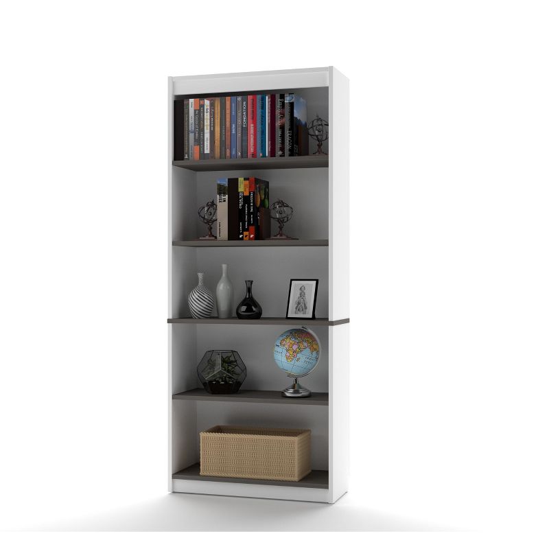 72" innova Bookshelf White/Gray - Bestar