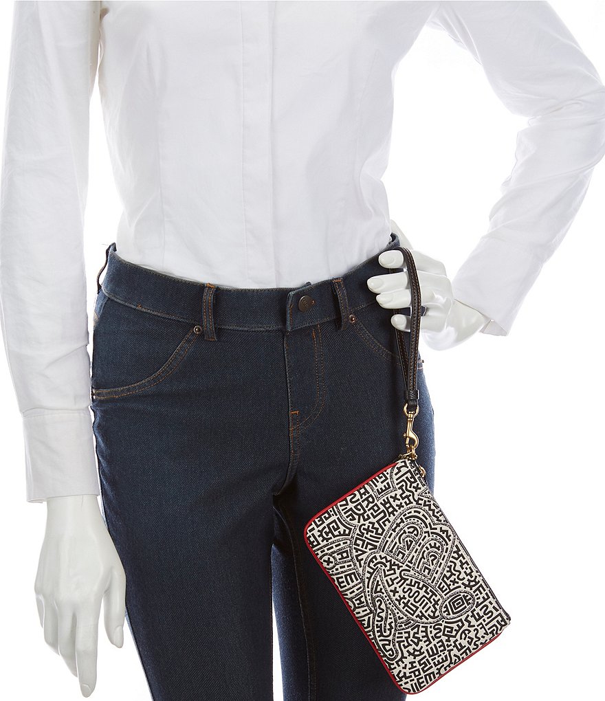 COACH Disney Mickey Mouse x Keith Haring Maze Small Wristlet