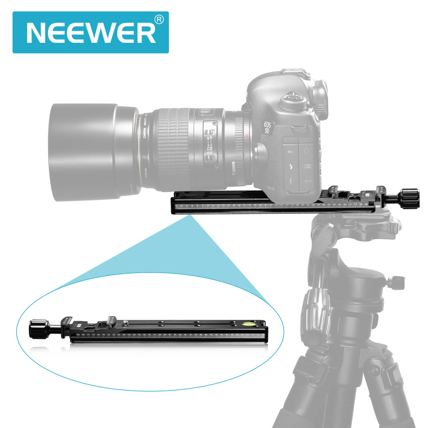 Neewer 200mm Professional Rail Nodal Slide Metal Quick Release Clamp for Camera with Arca Swiss Compatible