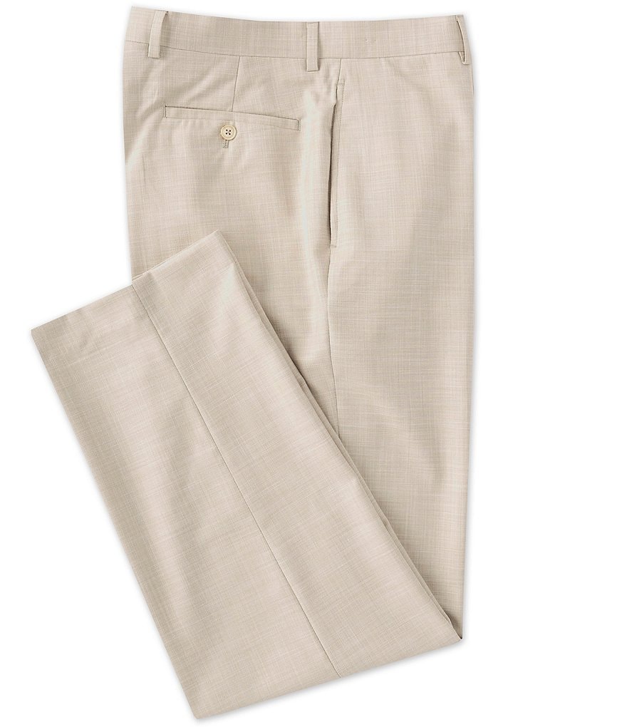 Ralph Ralph Lauren Relaxed Fit Flat-Front Sharkskin Dress Pants
