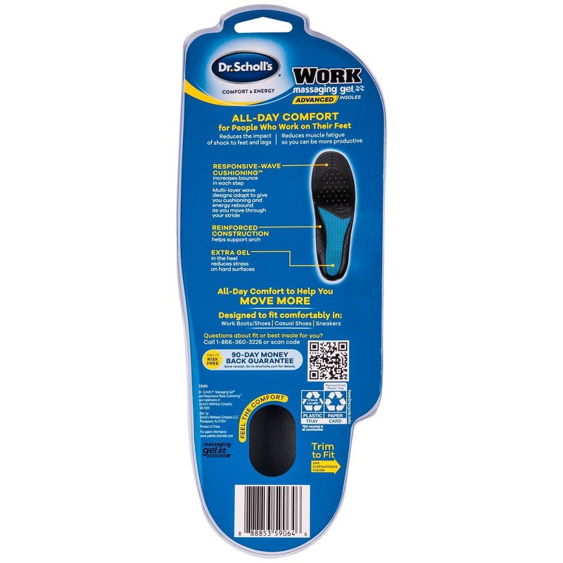 Dr. Scholl's Comfort & Energy Work Massaging Gel Advanced Insoles for Women - Size (6-10)