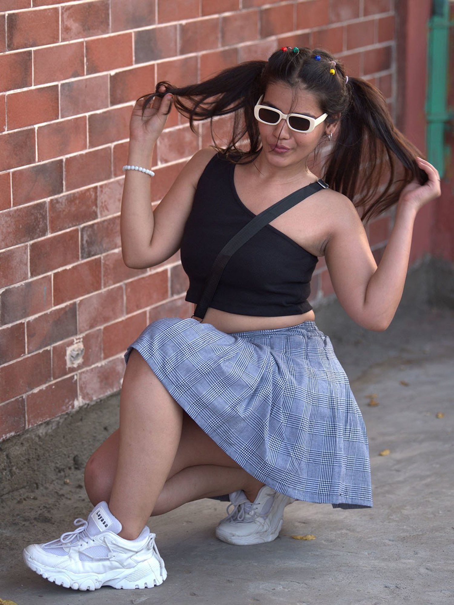 LilPicks Kids Teal Solid Crop Top