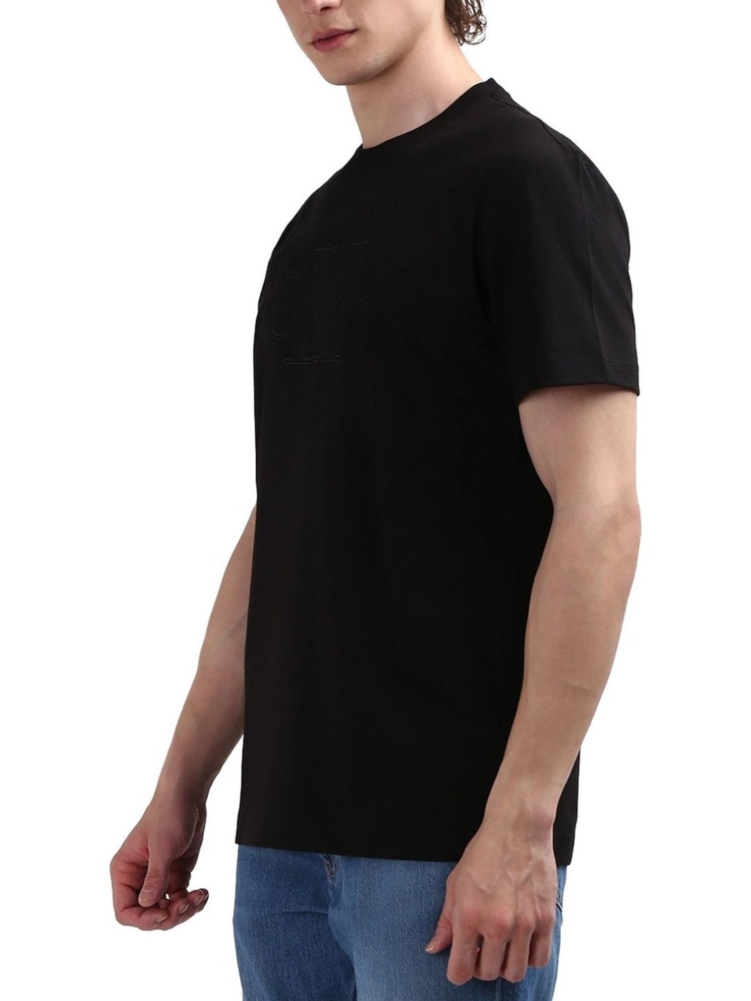 Calvin Klein Black Cotton Regular Fit T-Shirt