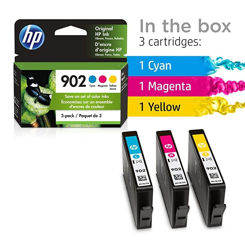 902 | 3 Ink Cartridges | Cyan Magenta Yellow | T6L86AN T6L90AN T6L94AN T0A38AN140