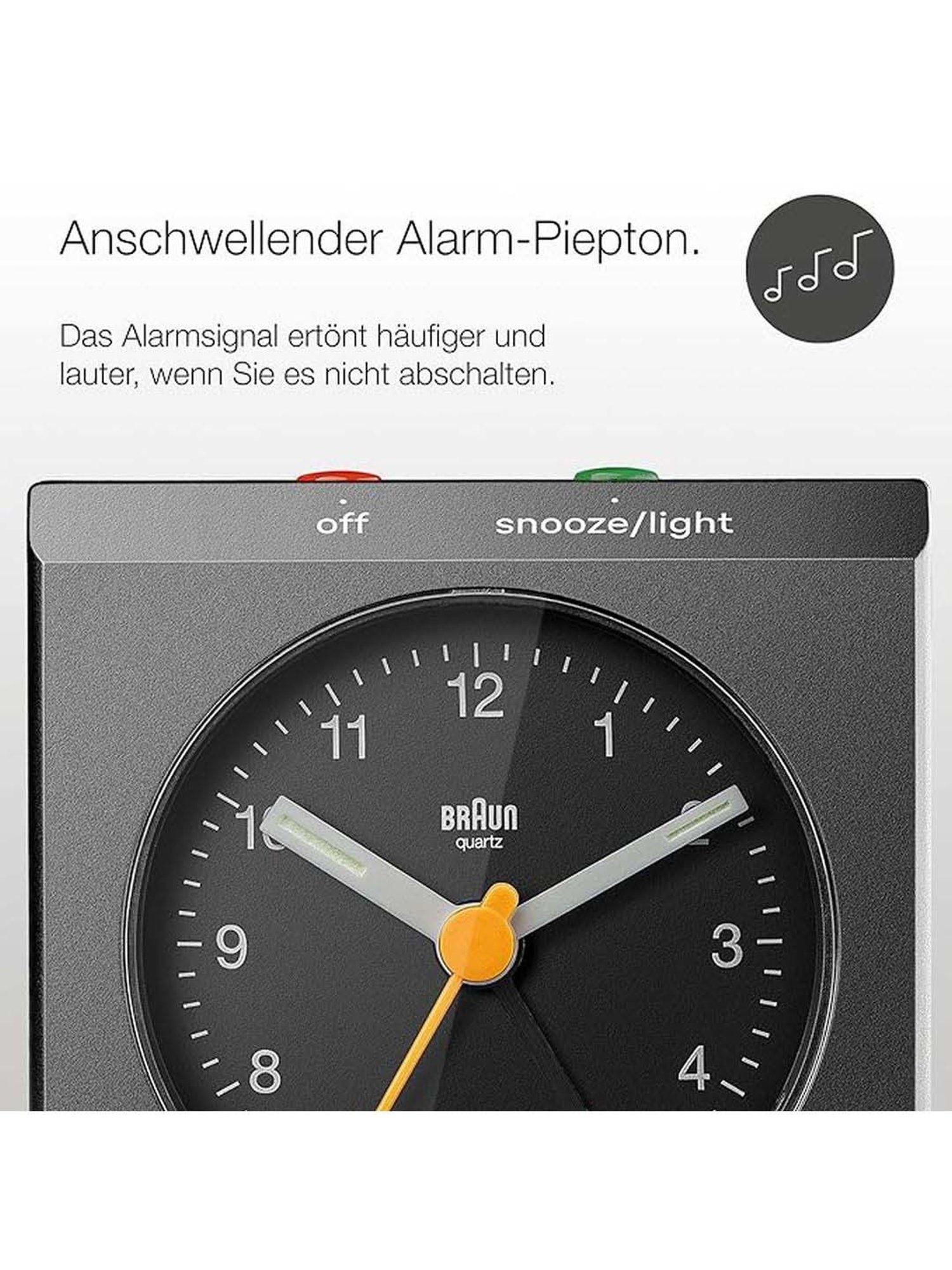 Braun Black Classic Analog Alarm Clock