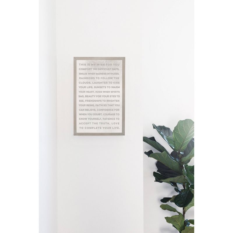16" x 24" This is My Wish Wall Art Board Gray - Petal Lane