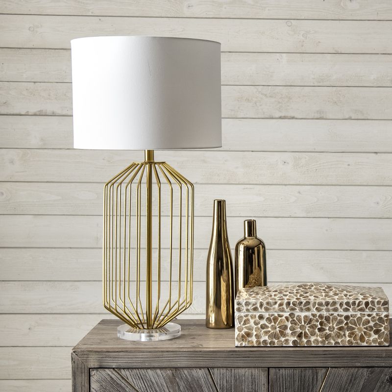 nuLOOM Deltona Iron 29" Table Lamp Lighting - Gold 29" H x 14" W x 14" D