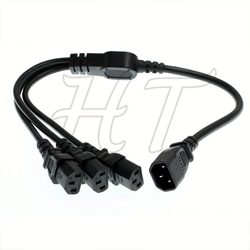 UPS PDU Computer PC Power Splitter Cord Male C14 to 3 x Female C13 10A 250V Extension Cable 24 C143xC13 60cm