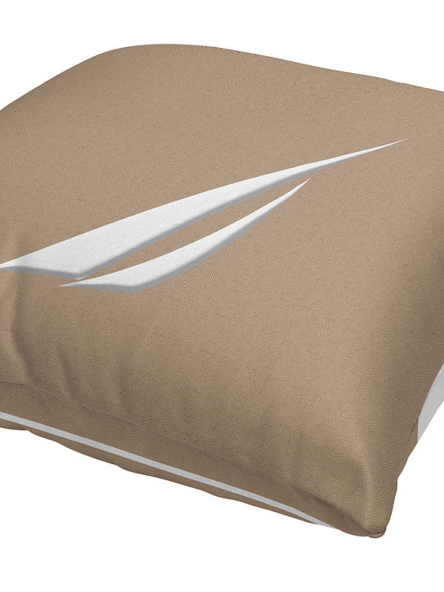 Nautica Logo Stripe Beige & Mint Microfibre 300 GSM Premium Cushion Covers - Set of 2