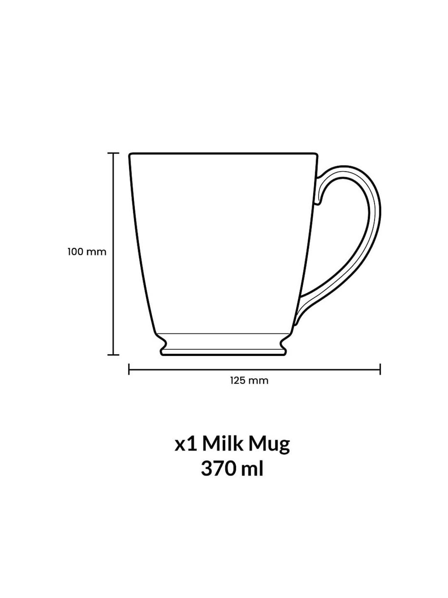 Noritake Royal Fountain White & Green Poreclain Milk Mug (0.37 L) - Set of 1