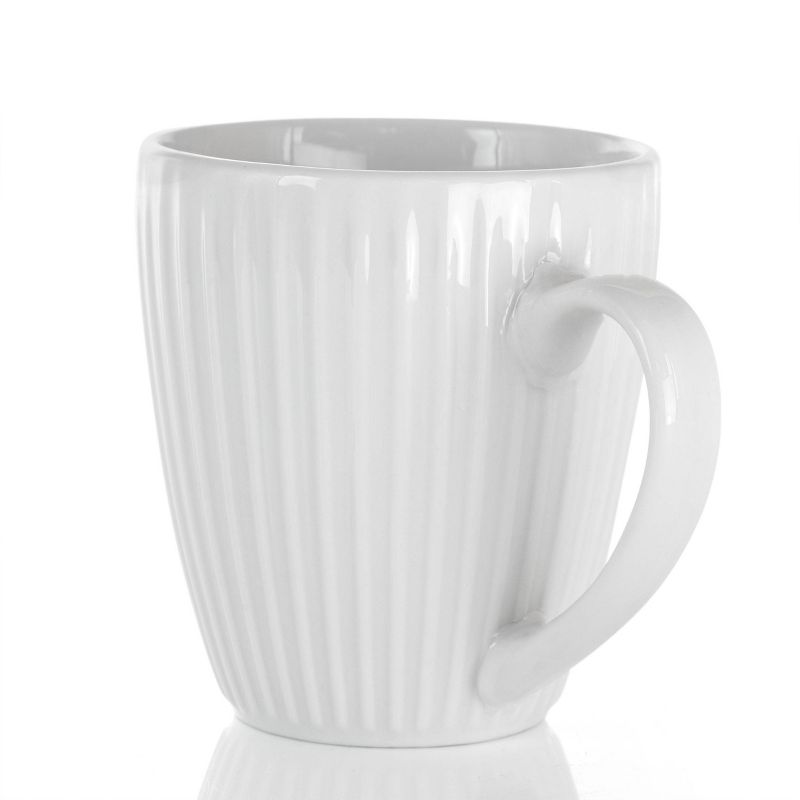 8oz 12pk Porcelain Elle Mug Set White - Elama