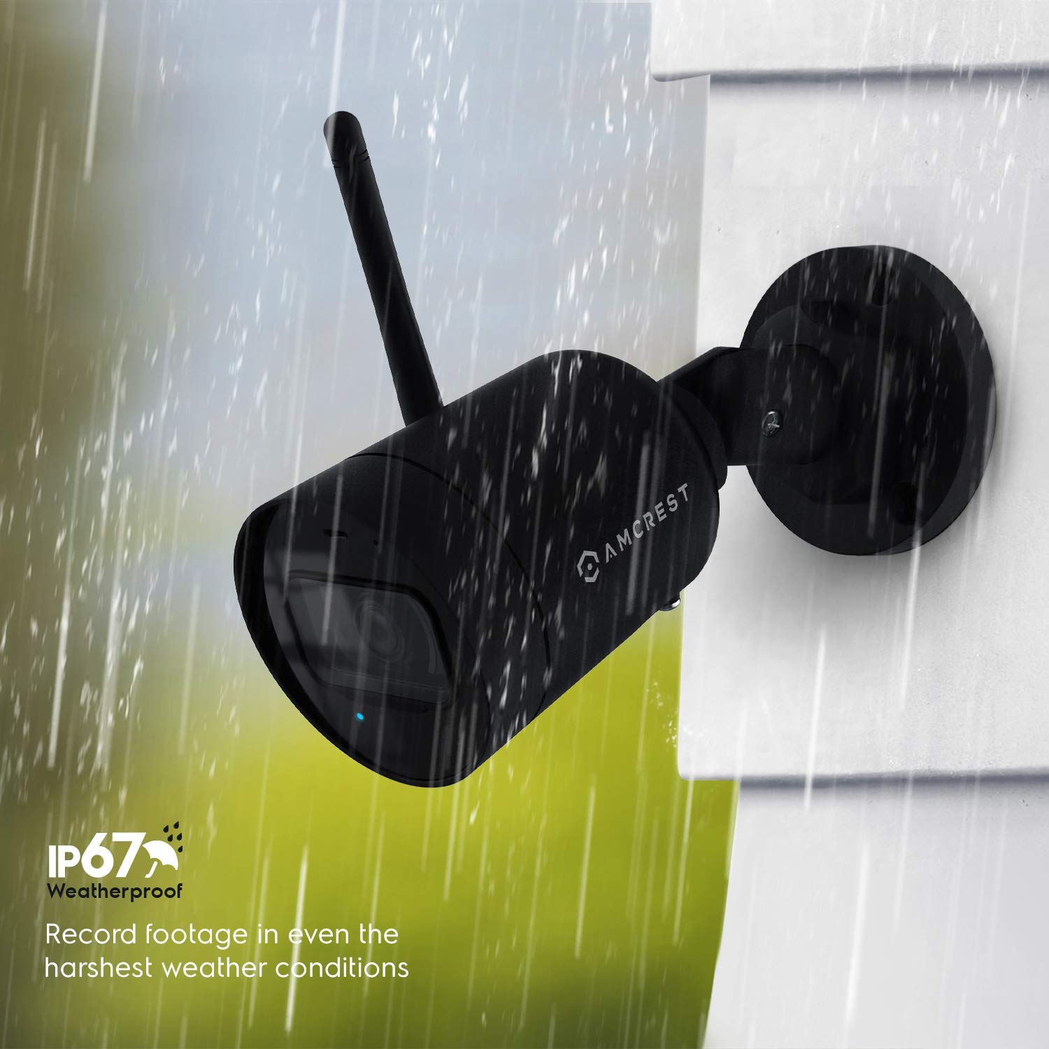 Amcrest SmartHome 4MP Outdoor WiFi Camera Bullet 4MP Outdoor Security Camera, 98ft Night Vision, Built-in Mic, 101&deg; FOV, 2.8mm Lens, MicroSD Storage, ASH42-B (Black)