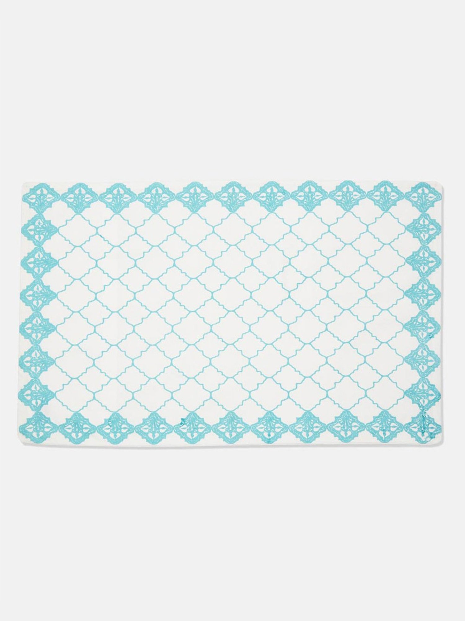 Fabindia Aqua Cotton 180 TC Single Bedsheet With Pillow Cover