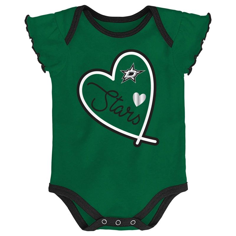 NHL Dallas Stars Girls' Winning Goal 3pk Body Suit Set - 18M