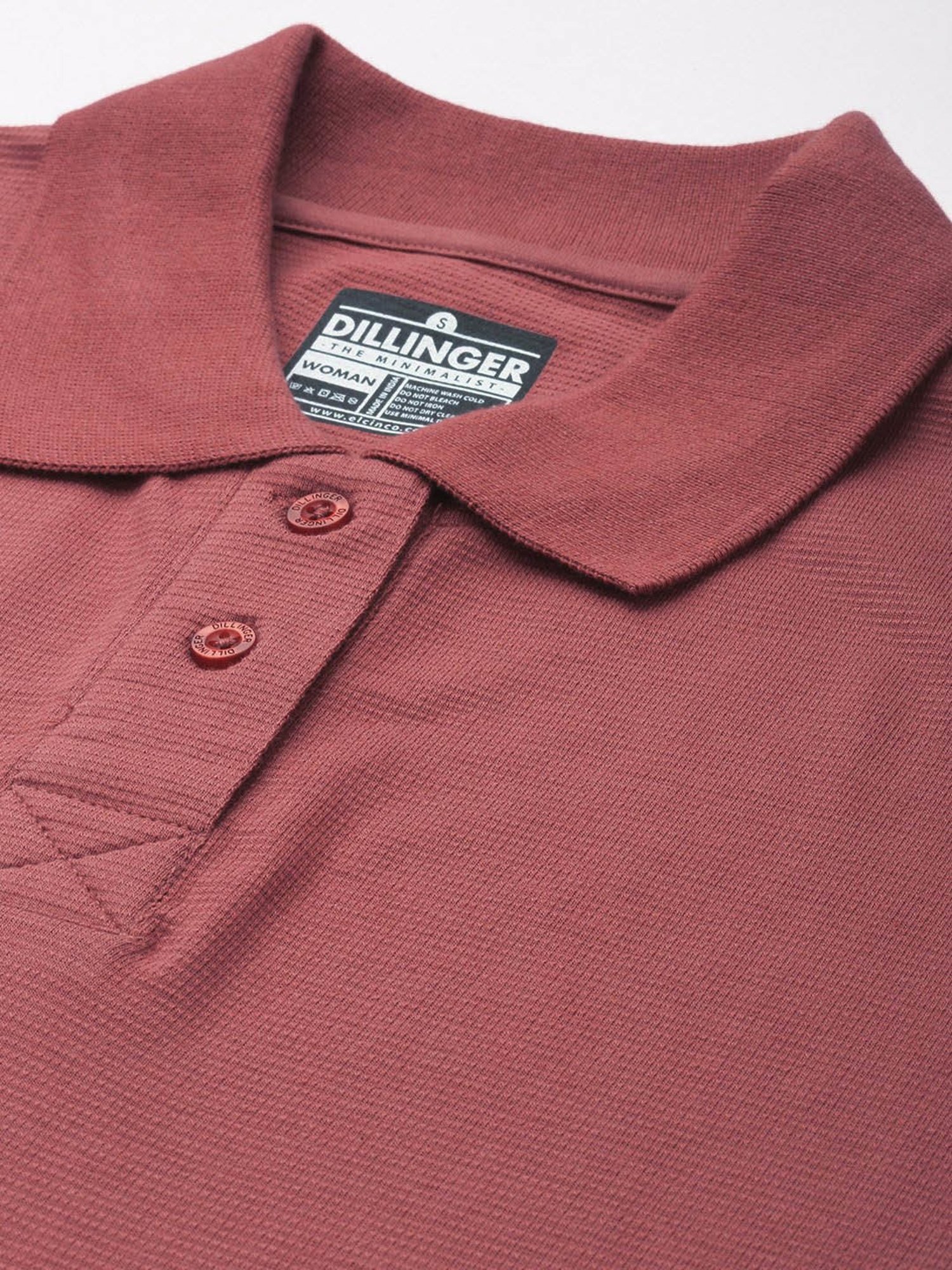 Dillinger Pink Cotton Oversized Polo T-Shirt