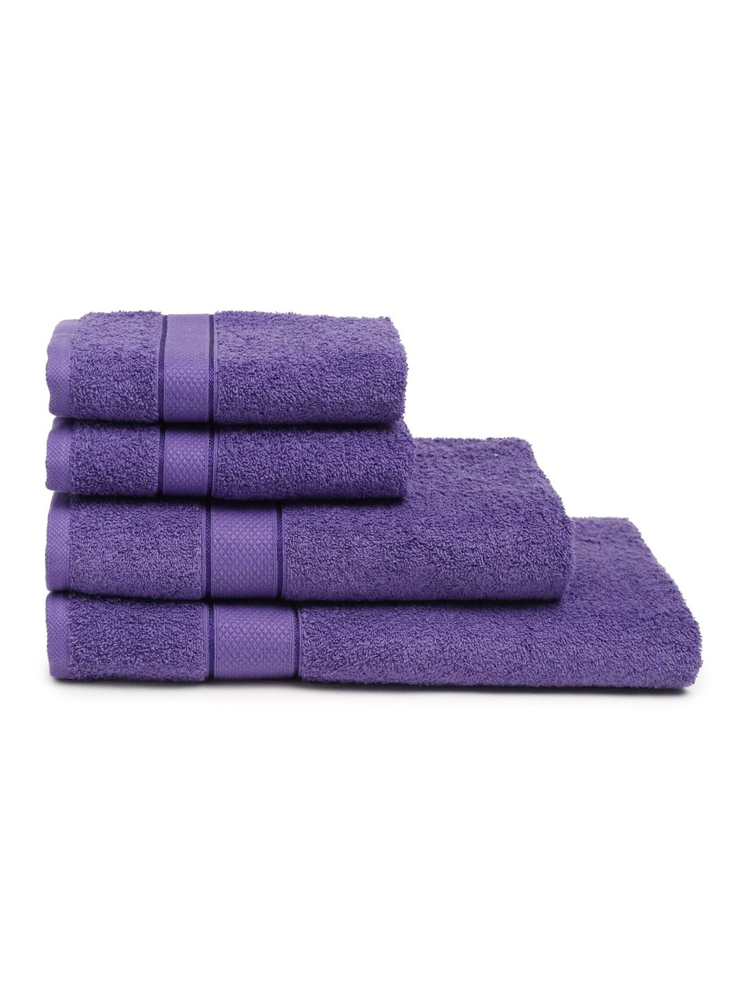 Creeva Violet 525 GSM Cotton Towel Set of 4