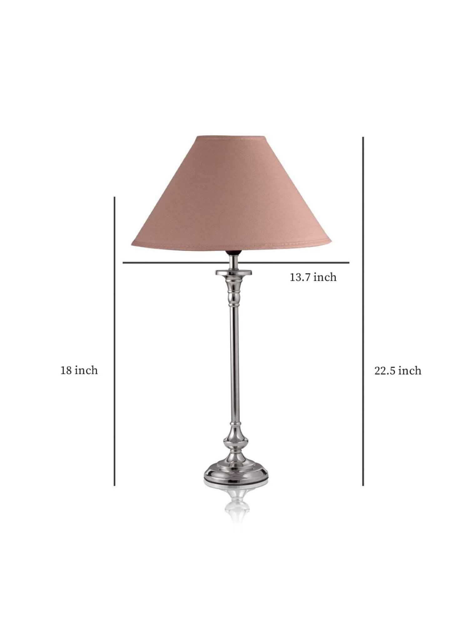 Kapoor Lamp Shades Chrome & Pink Metal Evelyn Chrome Cotton Shade Table Lamp