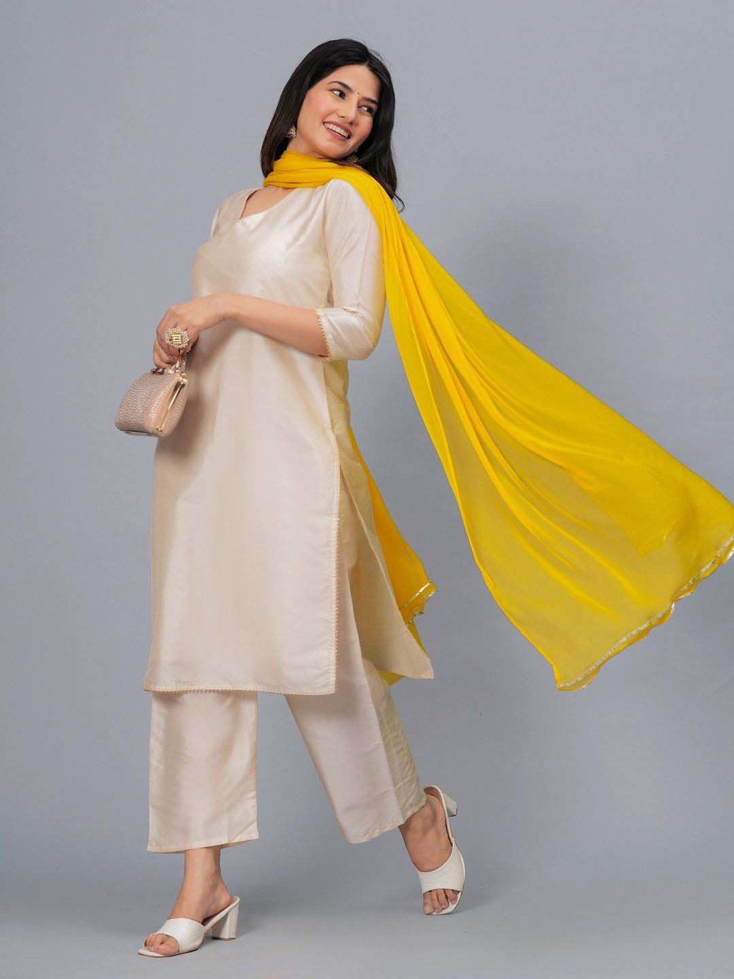 Stylum Mustard Plain Dupatta