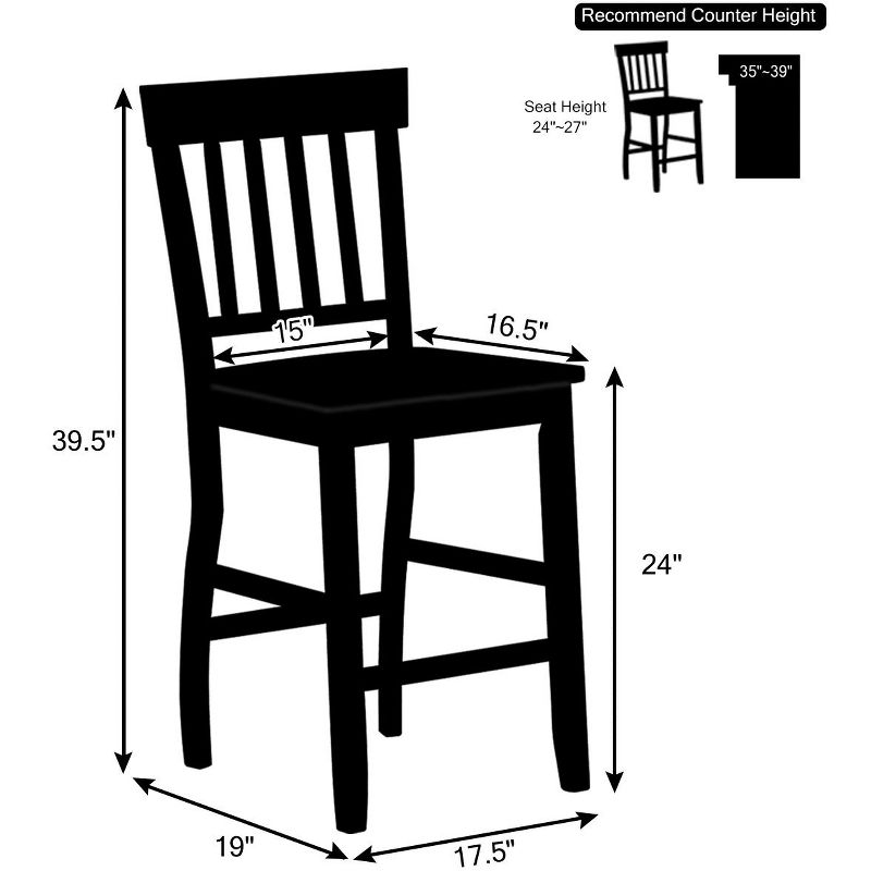 Ladder Barstool Seat Black - Riverstone Furniture Collection