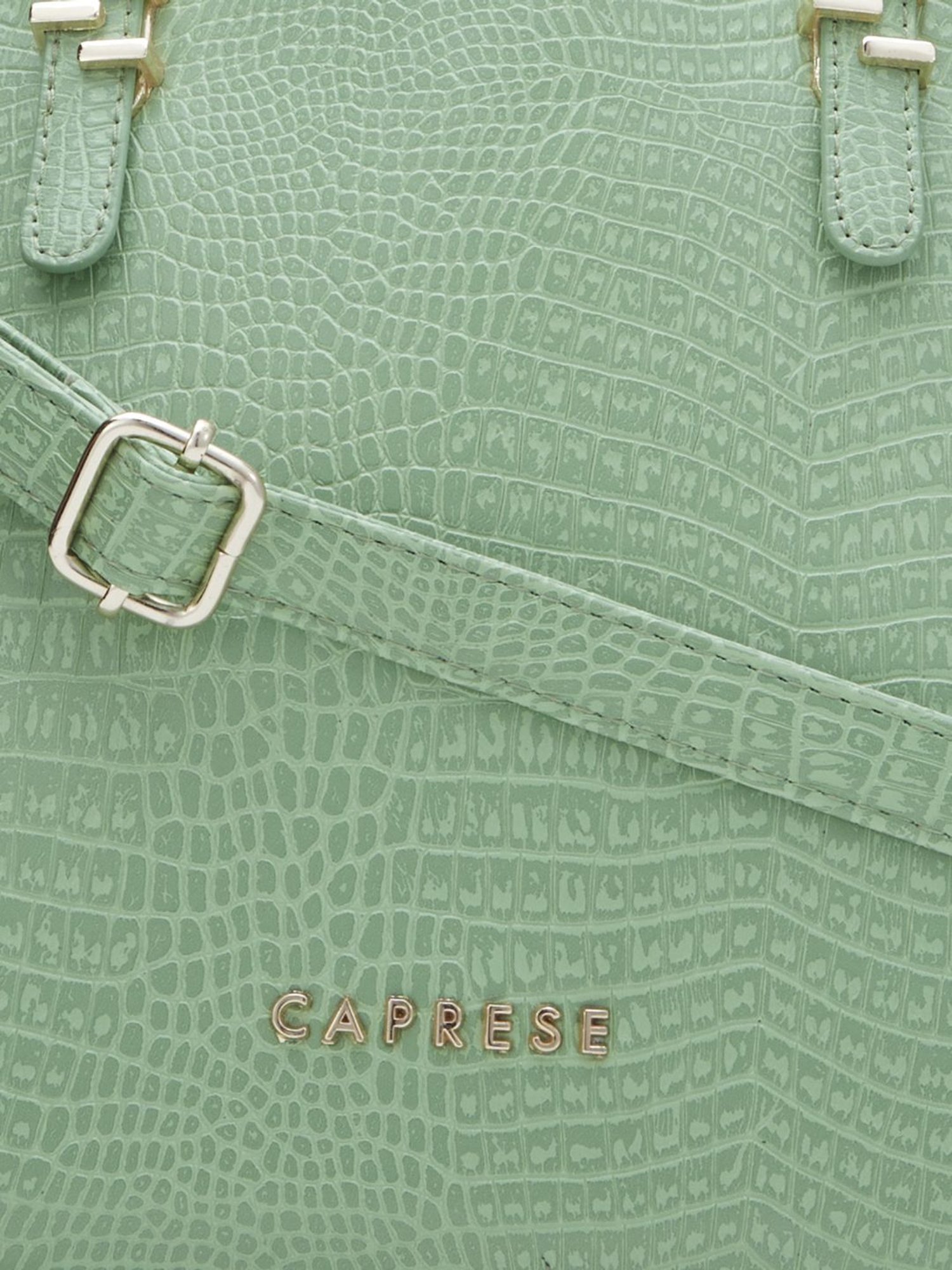 Caprese Gianna Green Faux Leather Solid Handbag