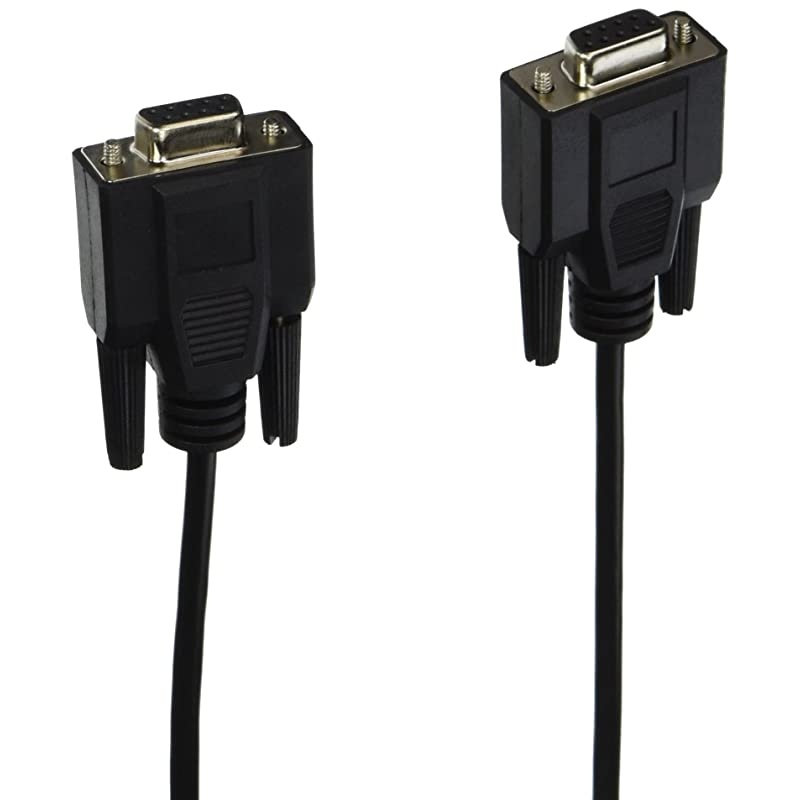 52035 DB9 FF Serial RS232 Cable Black 6 Feet 182 Meters