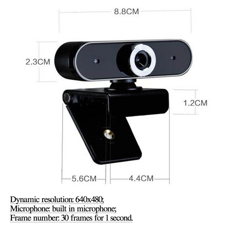 HD Webcam Desktop Laptop USB Web Camera Plug and Play Video Calling Mini Computer Camera Built-in Microphone with Flexible Rotatable Clip