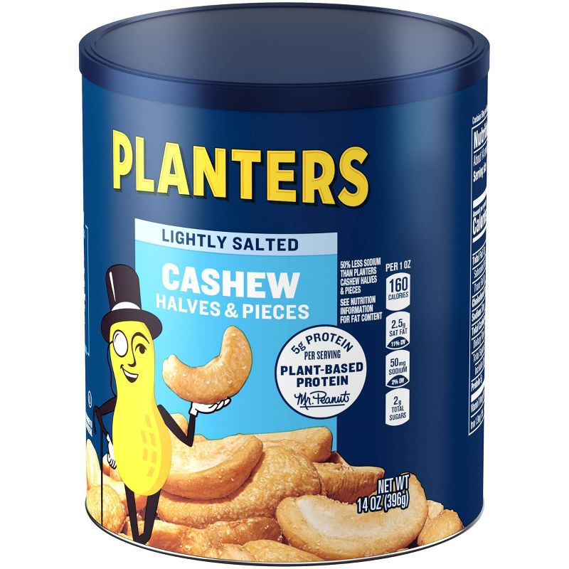 Planters Lightly Salted Halves And Pieces Cashews - 14oz