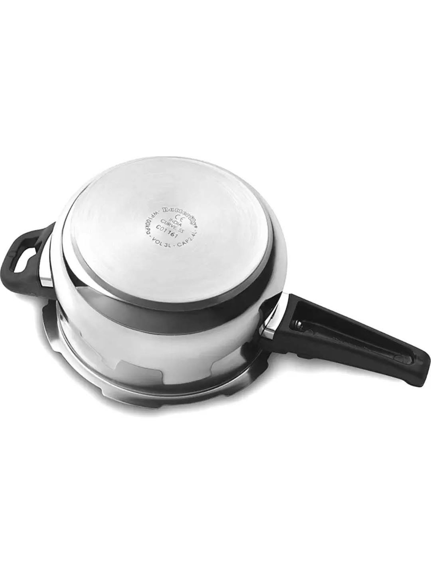 Borosil Silver Aluminium Pressure Cooker (5 L)
