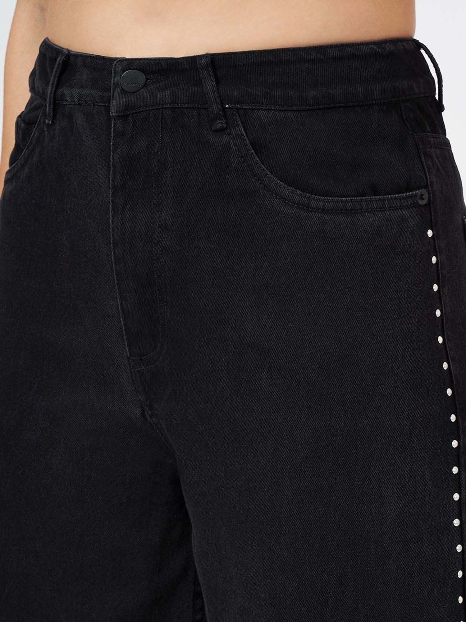 SF Jeans by Pantaloons Black Cotton High Rise Flared Jeans