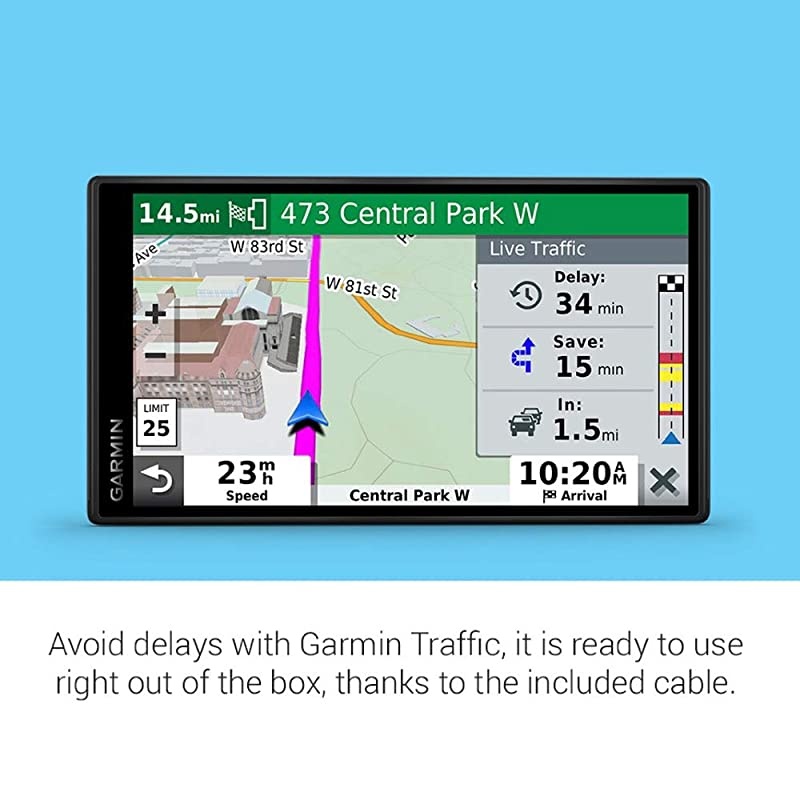 DriveSmart 55 and Traffic, GPS Navigator with 5.5&rdquo; Display, Simple On-Screen Menus and Easy-to-See Maps