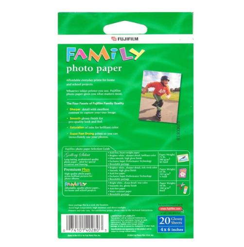 FUJI Family Paper 4 x 6 Inches 5 Pack of 20 Sheet 402803-100PK