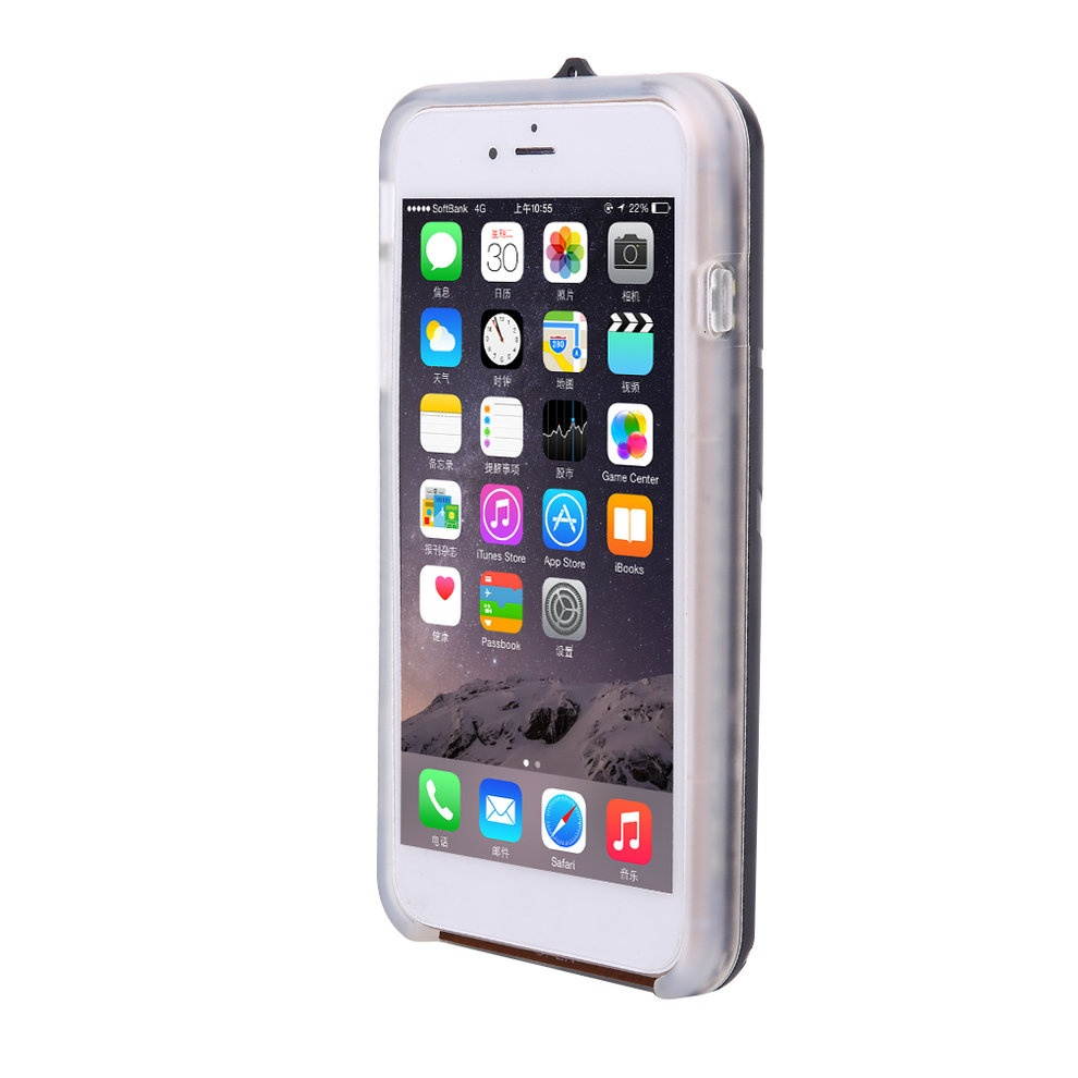 Mobile Phone Protecting Cover Case Drop Proof With LED Light And Can Power Bank Charging For Iphone7plus,black