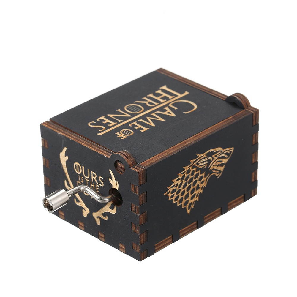 Wood Music Box Mini Vintage Engraved Hand-Operated Musical Box Birthday Christmas Valentine's Day Exquisite Gift