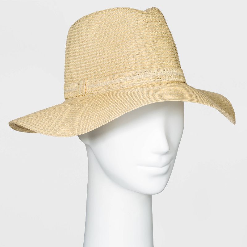 Women's Packable Essential Straw Fedora Hat - A New Day™ One Size Natural