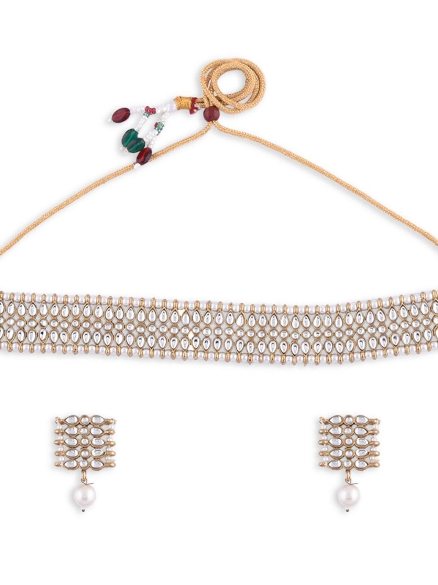 Fida Ethnic White Jewellery Set